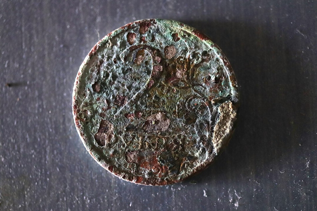 ancient roman coin close up