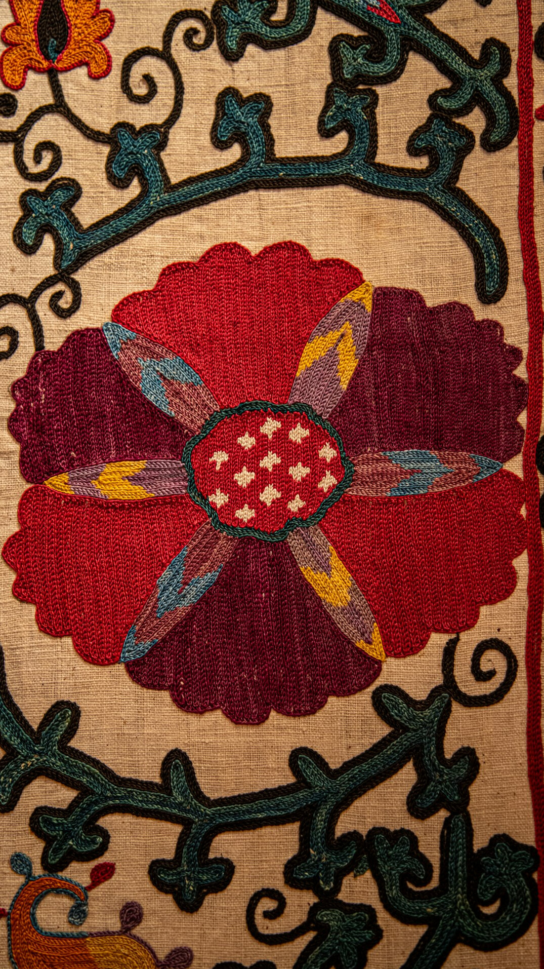 traditional embroidery on fabric